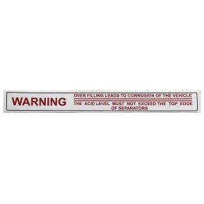 M�rkat 100 Batteriadvarsel Ref Overfyldning