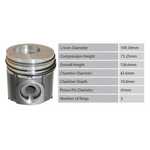 Stempel med ringe Ford 7010 7610S 7740