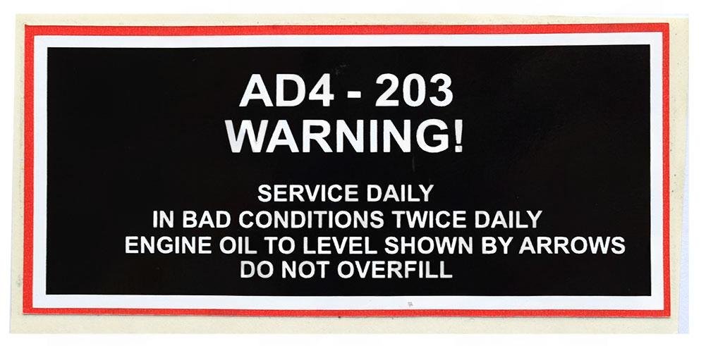 Dekal 165 A 203 Service Dagligen