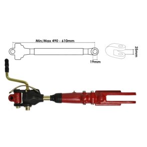 Liftspindel Min/Max 490/610mm Gaffel ende 25mm