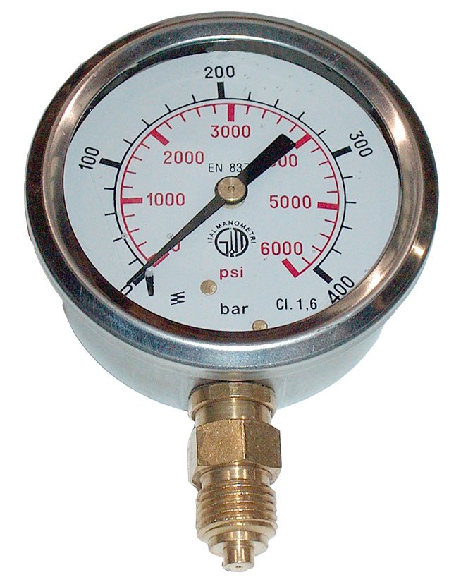 Manometer PSI Glycerin Fylld