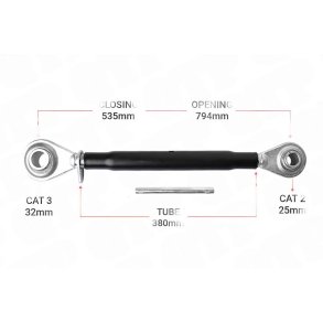 Topstang Cat 2 / 3 Kugle Kugle 380mm Heavy Duty | BB23380 | S16785 1 1/4 UNC