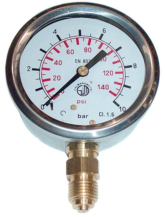 Oljetrycksinstrument 140 PSI Glycerin Fylld