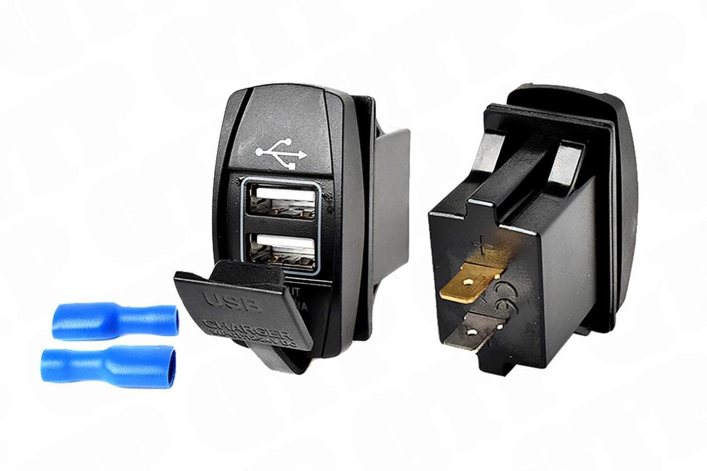 Vippekontakt - Blank USB-oplader med dobbelt port