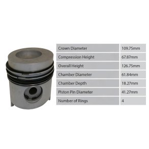 Stempel med ringe Ford 6810 7410 7610 (8/87->)
