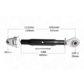 Topstang Cat 28mm / 2 Ledkugler 520mm Heavy Duty | KB282520