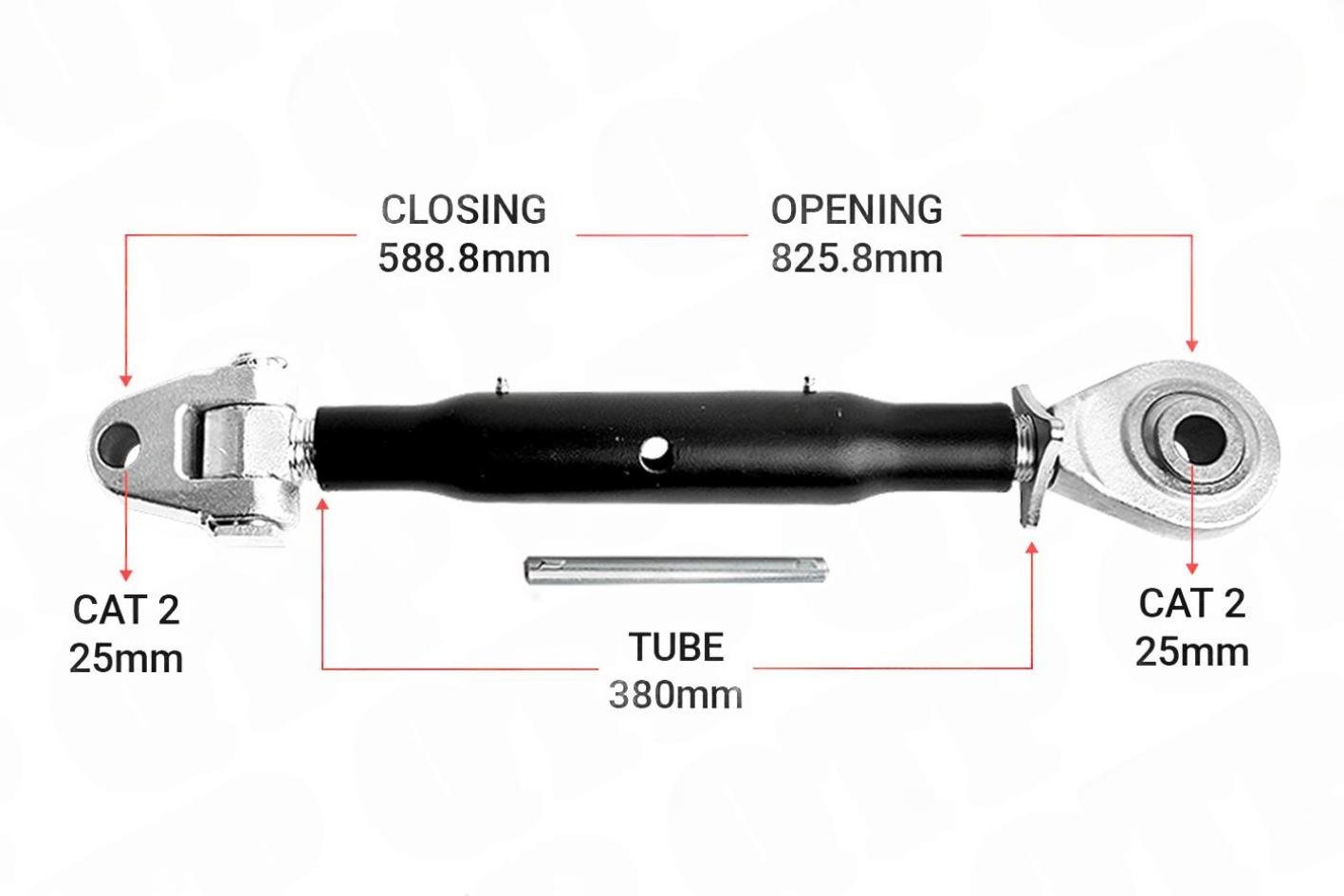 Topstang Cat 2 / 2 Ledkugle 380mm Heavy Duty | KB22380 | S99505