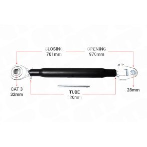 Topstang Cat 28mm / 3-leddet kugle 520mm Heavy Duty | KB283520