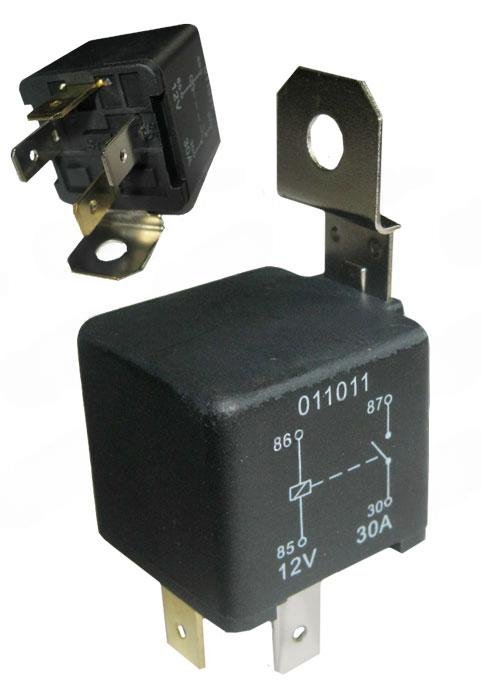 Rel� 12v Normalt �ben 30A - 2 x 4 Ben