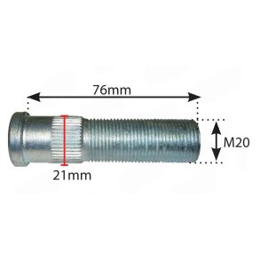 Hjulbolt til dobbelthjul 20mm