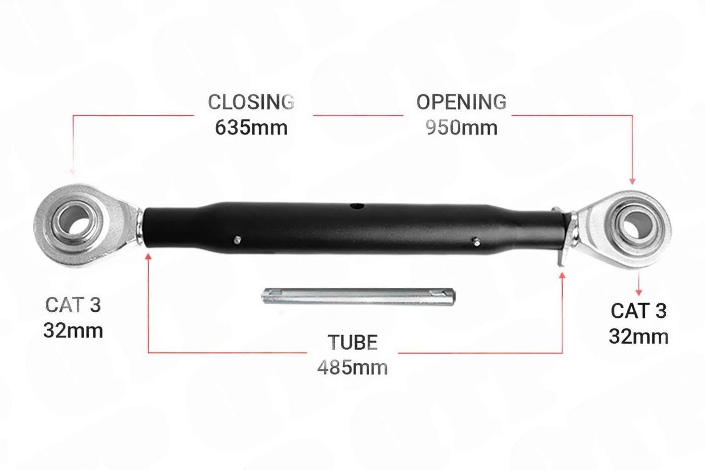 Topstang Cat 3 / 3 Kugle Kugle 485mm Heavy Duty | BB33485 | S16843 3676 S.4603 S4603 68/8100-703
