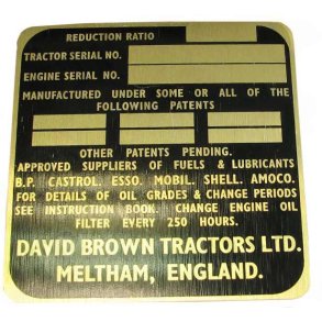 Traktoremblem David Brown 990 Hvid - Guld