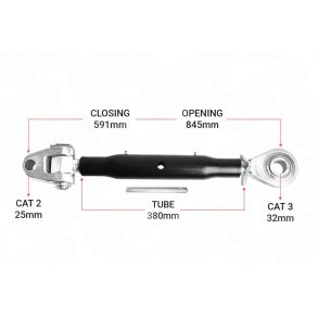 Heavy Duty Top Link Cat 2 / 3 Knuckle Ball 380mm | KB23380