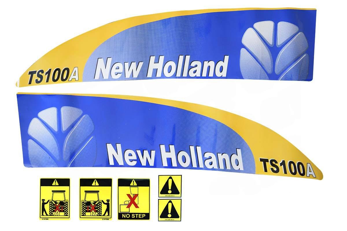Dekal New Holland TS100A Inklusive Varning