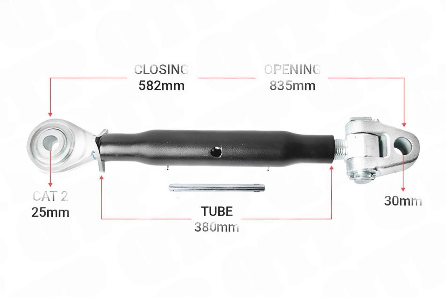 Topstang Cat 30mm / 2 Ledkugle 380mm Heavy Duty | KB302380 | S1590