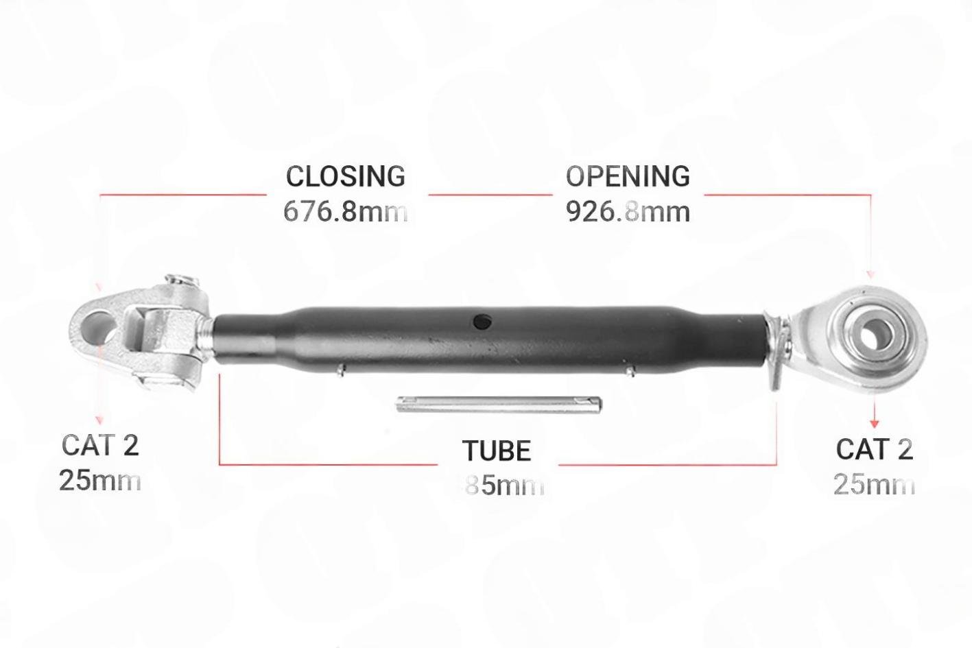 Topstang Cat 2 / 2 Ledkugle 485mm Heavy Duty | KB22485