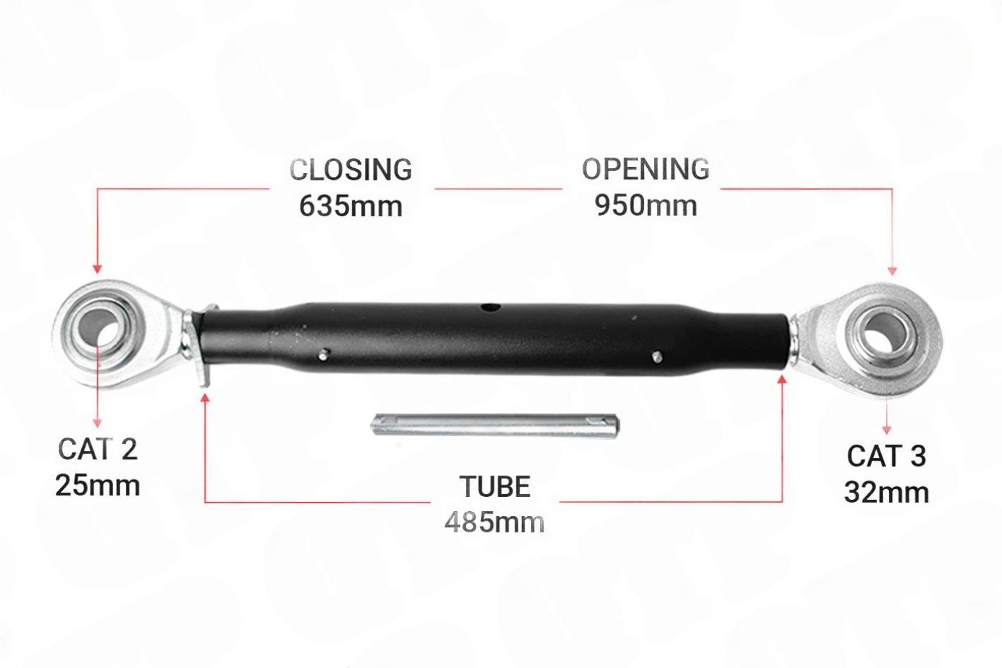 Topstang Cat 3 / 2 Kugle Kugle 485mm Heavy Duty | BB32485 | AL78064