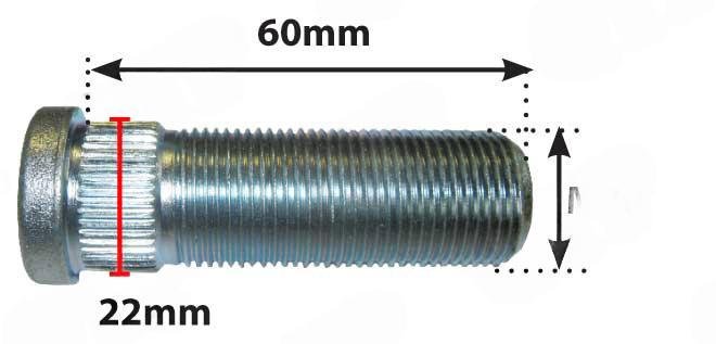 Hjulbolt til Stub 20mm