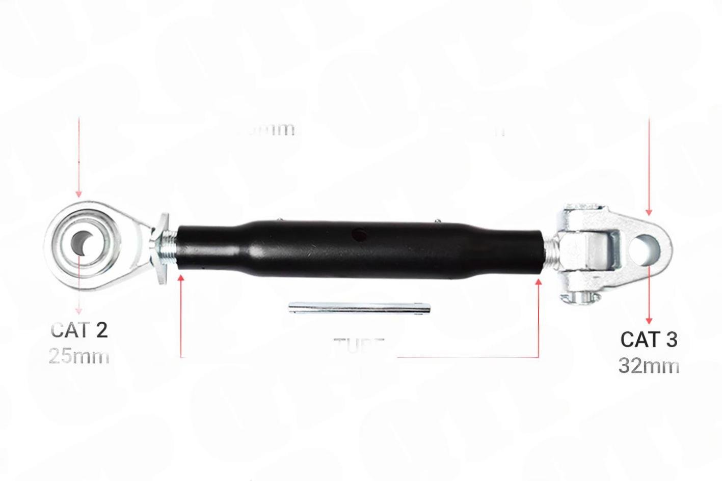 Topstang Cat 3 / 2 Kugleled 380mm Heavy Duty | KB32380 | S99511, S28205