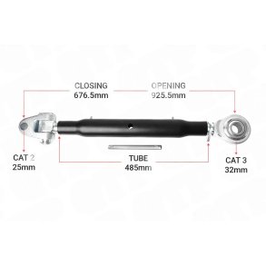Topstang Cat 2 / 3 Kugleled 485mm Heavy Duty