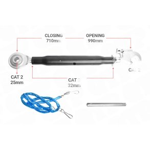 Topstang Cat 2 / 2 Kuglekrog 485mm Heavy Duty | BH22485 | S19030