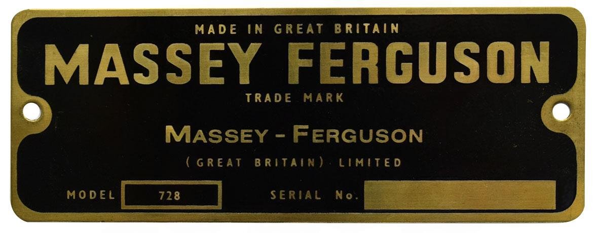 Igangs�tningsplade Massey Ferguson Gold & Bla