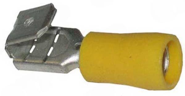 Gult Piggy Back Terminal 6.3mm