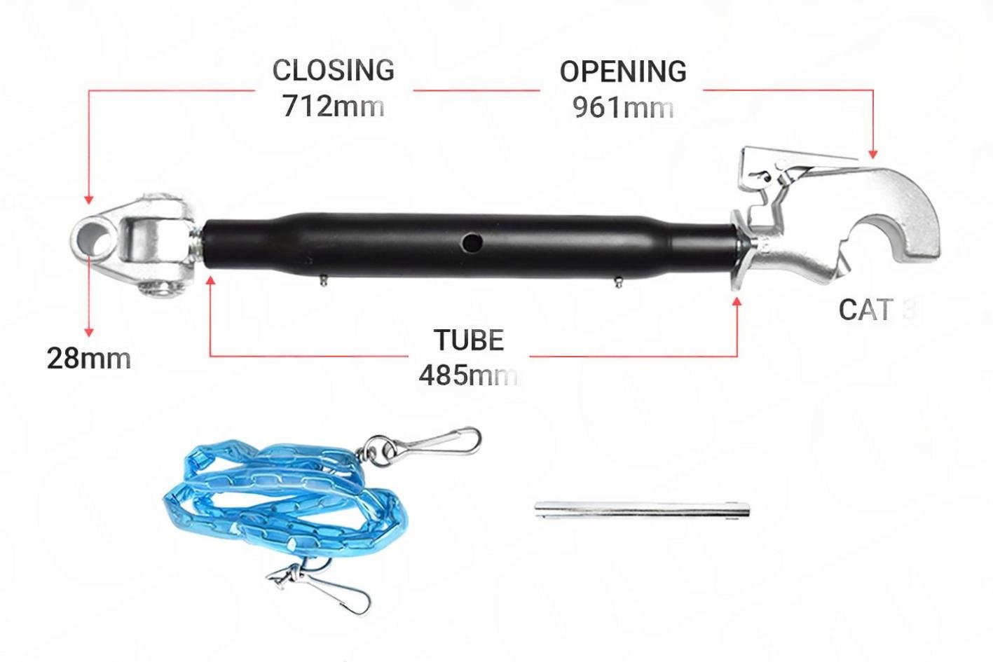 Topled Knogle 28mm / 3 Krog 485mm Heavy Duty | KH283485 | S13998