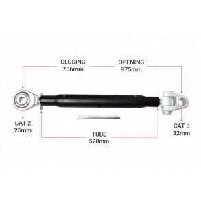 Topstang Cat 3 / 2 Ledkugle 520mm Heavy Duty | KB32520